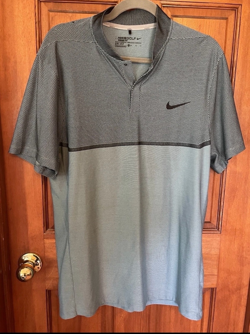 Nike Two-Tone Grey Golf Polo Shirt Men’s Medium